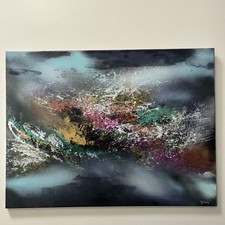 Acrylic art painting 30X 40 Inches original hand painted And Signed By Artist picture