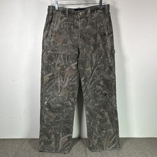 Abrecrombie & Fitch Double Knee Carpenter Camo Pants. Baggy Wide Leg W32 L32 picture