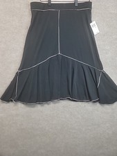 Sz M Vintage 90s Max Studio Brown Skirt Patchwork Swing Classic Streetwear Cute picture