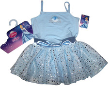 Capezio Disney Princess Dress Leotard Cinderella Bodysuit Silver Dots New XS 3 4 picture