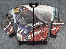 Vintage Jeff Gordon Jacket Mens Medium NASCAR Allover Print DuPont Tyvek 90s picture