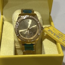 Invicta Women's Gold-Tone Diamond Accent Heart Analog Wristwatch picture