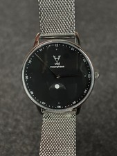 Vild Hamburg Moonphase Quartz Watch 38mm Silver Tone Stainless Steel - New Bat. picture