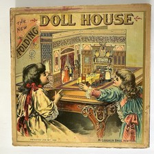 Antique Victorian Dollhouse McLoughlin Brothers The New Folding Dollhouse 1894 picture
