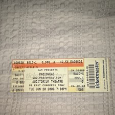 Radiohead Ticket Stub Chicago Auditorium Theatre Jun 20 2006 Memorabilia ￼ picture