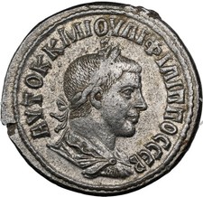 Philip II 247-249 AD NGC Ch VF HUGE Silver Tetradrachm ANTIOCH Roman Empire Coin picture