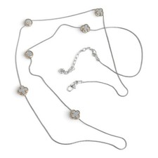 Brighton Massandra Long Necklace Two Tone Clover Crystal Station Design 40