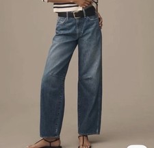 AMO Sandra Baggy Denim Slouchy Jeans Blue Sz 26 NWOT picture