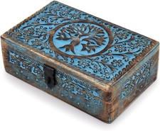 Vintage Walnut Handmade Walnut Partition Wooden Box for Keepsakes, 8 x 5 x 2.5