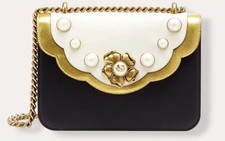 GUCCI Pearly Peony Chain Shoulder Bag Black Ivory Gold Pearl 432282 Crossbody picture