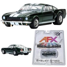 AFX 22150 1/64 Mega-G+ 1966 Shelby GT350 Green White Stripes HO Slot Car picture