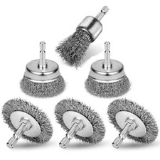 6Pcs Professional Carbon Steel Wire Wheel Brush for Drill - Cleaning Rust Attach picture