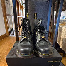 Dr. Martens Year of the Snake Leather Lace-Up Combat Boots Black/Brown 11 picture