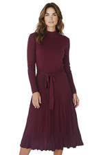Sandra Darren Sweater Dress XL Burgundy Long Sleeve Belted NWT picture