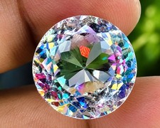 50 Ct Mystic Topaz Gemstone Multicolor Round Cut Brazilian Loose Gemstone AA+ picture