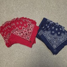 Paisley Bandanas 100% Cotton Hav-a-Hank Fast Color VTG Lot of 13 RED BLUE picture