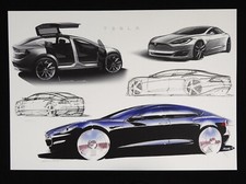 TESLA Model X Folio + 2007 Concept Art Design Renderings Print von Holzhausen picture