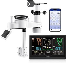7-in-1 Wi-Fi Weather Station Solar Wireless Outdoor Sensor Rain Gauge 7.5