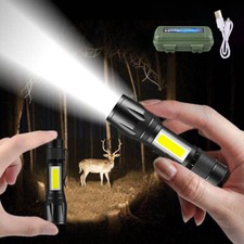 3*XPE COB LED 3 Modes Mini Flashlight USB Rechargeable Tactical Torch Zoom Lamp picture