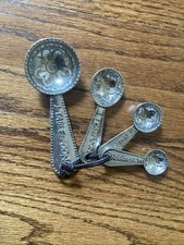Metal Morphosis Designer Pewter Flower Measuring Spoon Set With 4 Floral Spoons picture