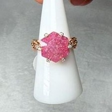 BP Majestic Trinity Created Pink Ice Crystal Rose Gold Links Size 7 picture