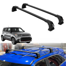 220lb Roof Rack Crossbars for Kia Soul 2014-2019 Fits Fixed Points Roofs - Black picture