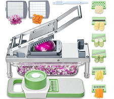 Picadora de verduras con 8 cuchillas intercambiables y recipiente incluido. Cort picture