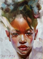 Original Oil Painting,  Portrait, Female Figure, Modern Art 11x16 Inch picture