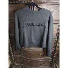 Lululemon Scuba Oversized Pullover Black Embroidered Logo Sweatshirt XS/S picture