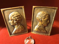 Bronze plaque of LEOPOLD III and ASTRID of BELGIUM signed A. DAUMONT  picture