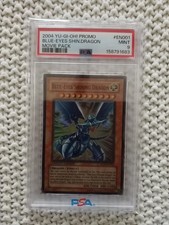 2004 YU-GI-OH PROMO MOVIE PACK #EN001 BLUE-EYES SHINING DRAGON PSA 9 picture