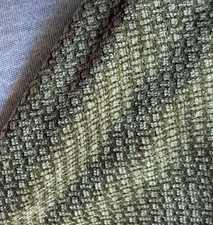 VTG MCM Green Pine Sage Weave Print Knitback Velvet Upholstery Retro 1 YD picture