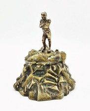19TH CENTURY FINE FRENCH CAST BRASS / BRONZE NAPOLEON UPON ROCKS INKWELL picture