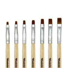 Winstonia Nail Gel Brushes 7 Pcs Set for UV Builder Poly Gel Manicure Flat Tips picture