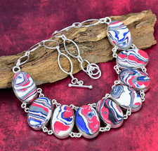 Fordite Gemstone Handmade 925 Sterling Silver Necklace Jewelry For Thanksgiving picture