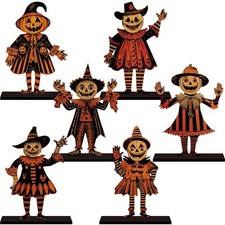 6pcs Vintage Halloween Decor for Home Wood Table Centerpieces picture