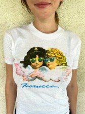 FIORUCCI VINTAGE 1980's ANGELS SHIRT -White, NEW OLD STOCK SIZE MEDIUM picture