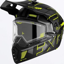 FXR  Men's Clutch X Evo w/ E Shield Motorcycle Helmet - Hi Vis - Medium picture
