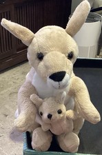 Wishpets Saandra Kangaroo Plush Toy  Mommy &  Baby Joey In Pouch Clean No Odors picture