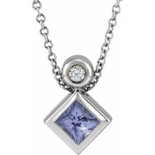 Natural Tanzanite Bezel Necklace picture