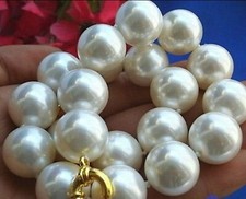 Huge 20mm White 100% Real South Sea Shell Pearl Necklace 18-36'' AAA picture