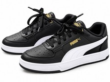 PUMA Caven 2.0 - 8 Men's Low Top Lace-Up Sneakers Black White Gold picture