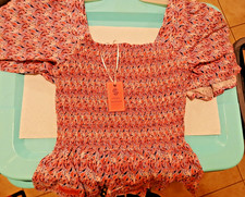 Womens Simply Southern Ladies Bell Sleeve Summer Blouse NWT Size Small picture