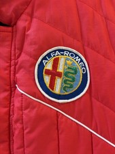 Vintage Alfa Romeo Red Puffer Vest 1980s Medium Unisex Men’s Zip Up Retro picture