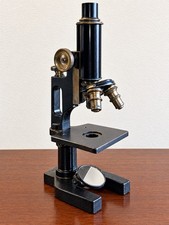 Antique Bausch and Lomb Brass Jug Handle Microscope, Circa 1910 In Wood Case picture