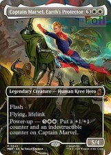 MTG MSH *FOIL* M Captain Marvel, Earth's Protector (Borderless) (0342) #342 NM picture