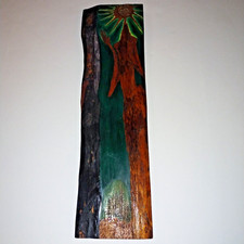 VTG El Espiritu De La Montaña Pyrography Art Acrylic Paint Plaque 28