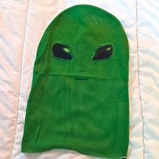 Alien Full Face Fabric Mask Green/Black Lightweight Adult Unisex One Size picture
