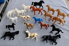Lot of 19 PLASTIC PLAY-SET HORSES Various Makers picture