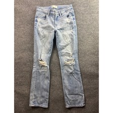 BKE Payton Bootcut Jeans Womens 27 Light Wash Distressed Mid Rise Denim picture